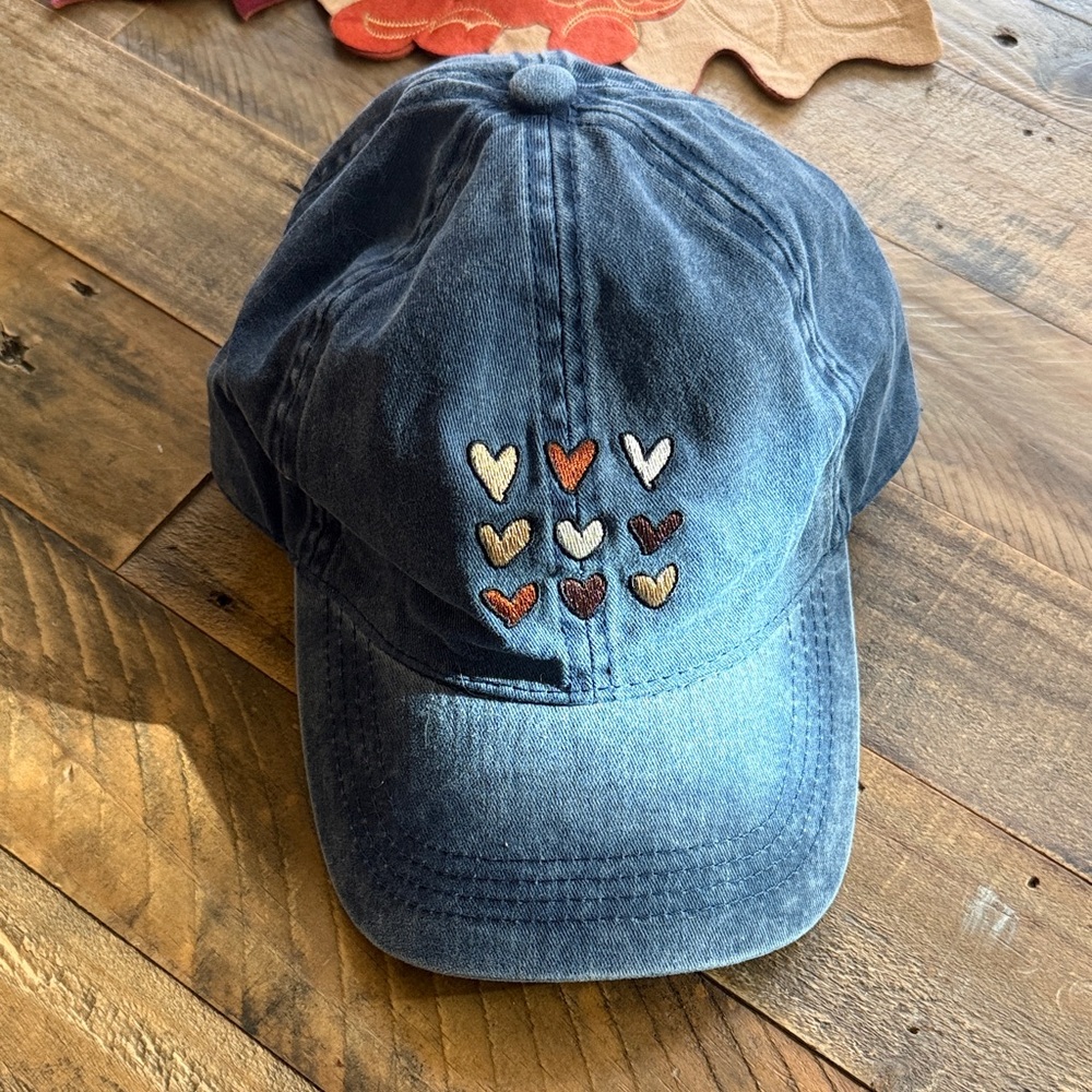 David and Young Blue Heart Embroidered Cap
